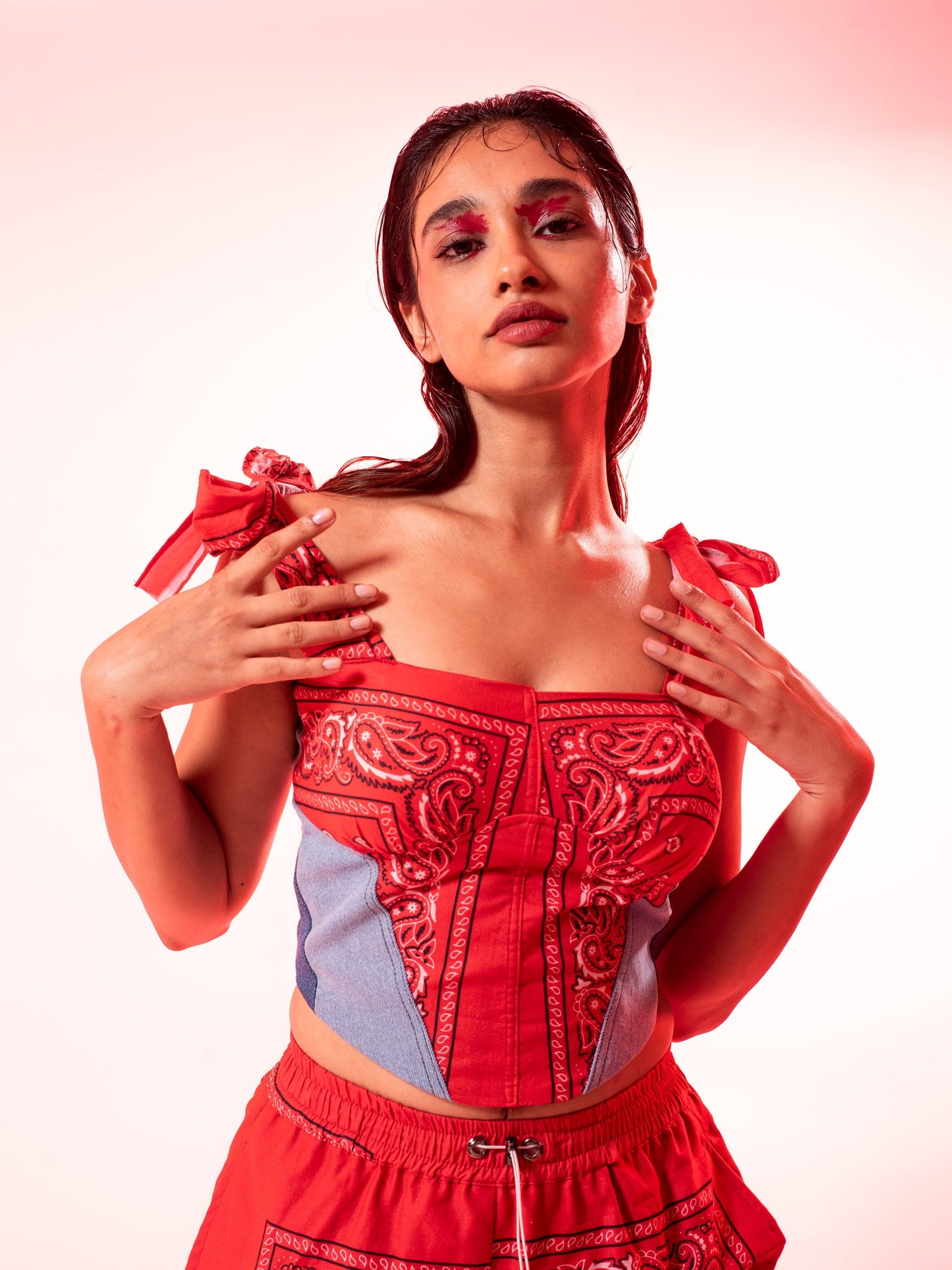RED PASSION PLAY CORSET + LOVER SHORTS