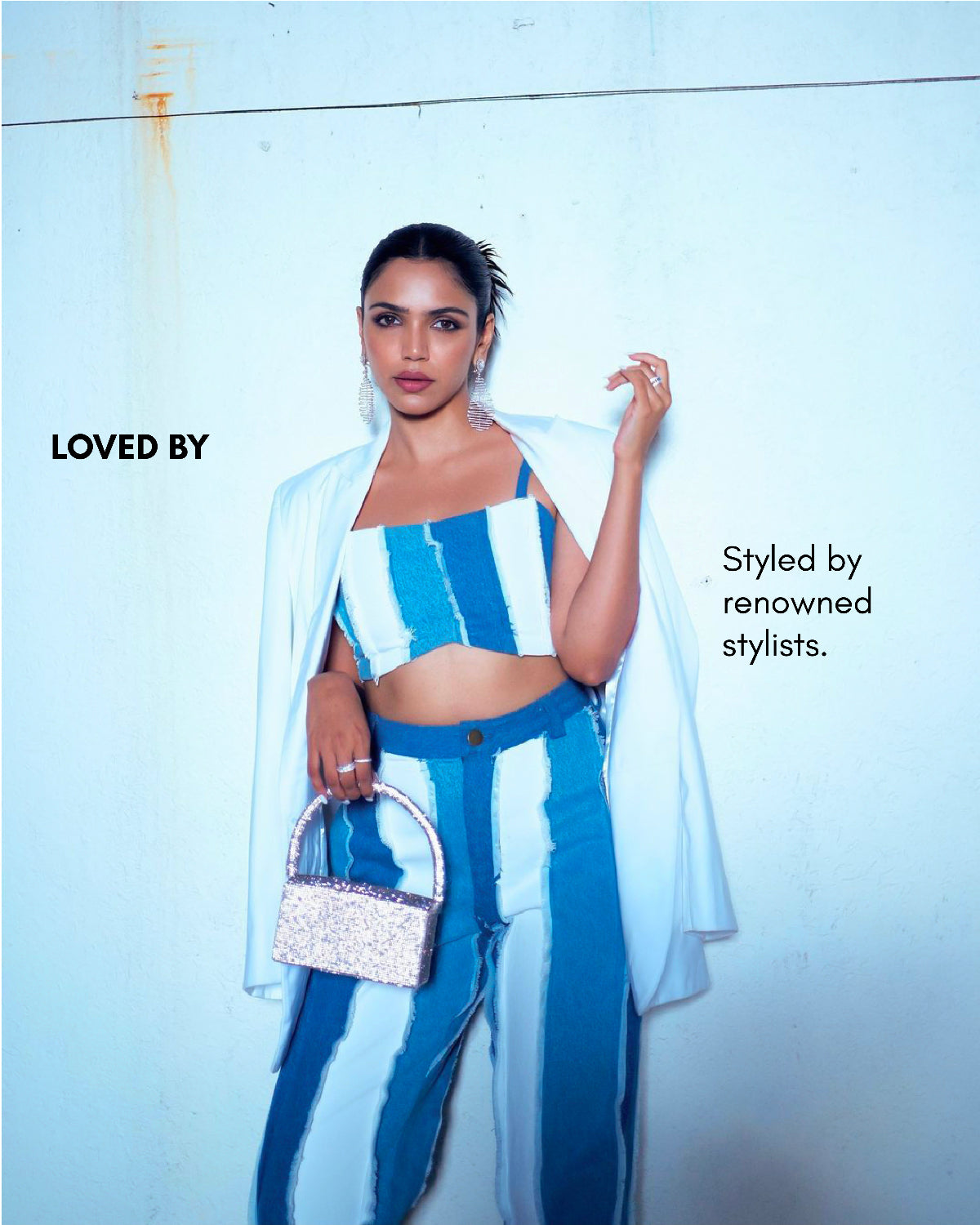 STRIP DENIM PANT BLUE