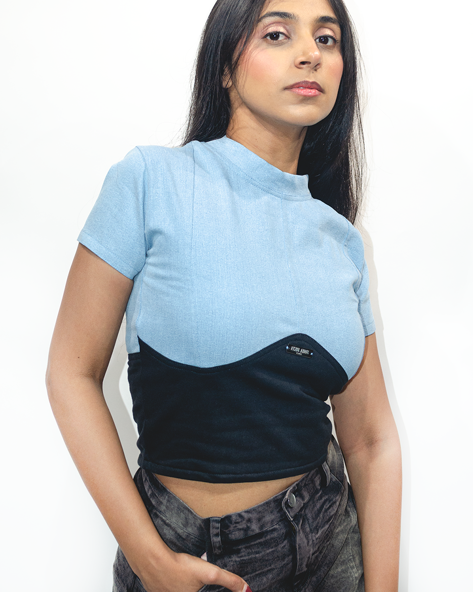 SCULPT DENIM TEE - LIGHT