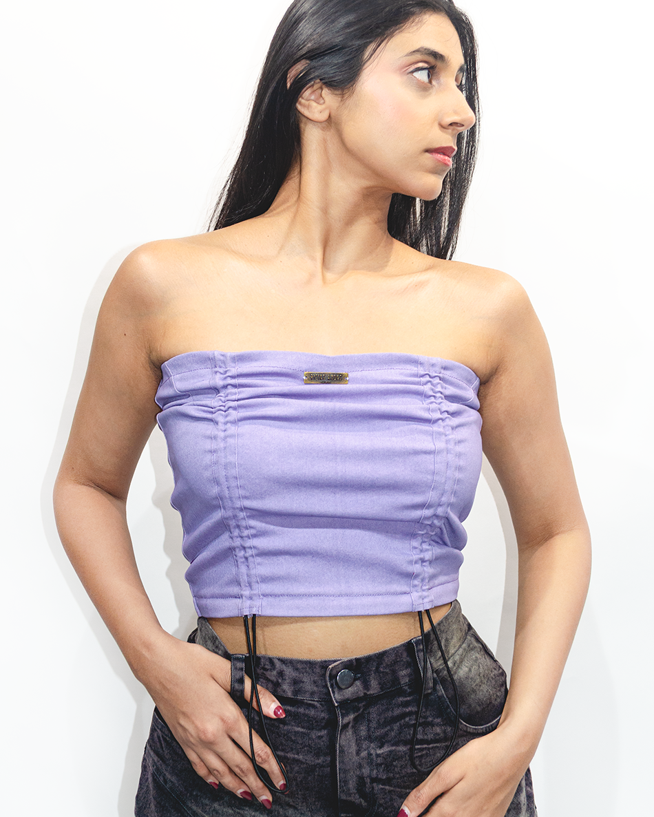 CRUSHED TUBE TOP - LILAC