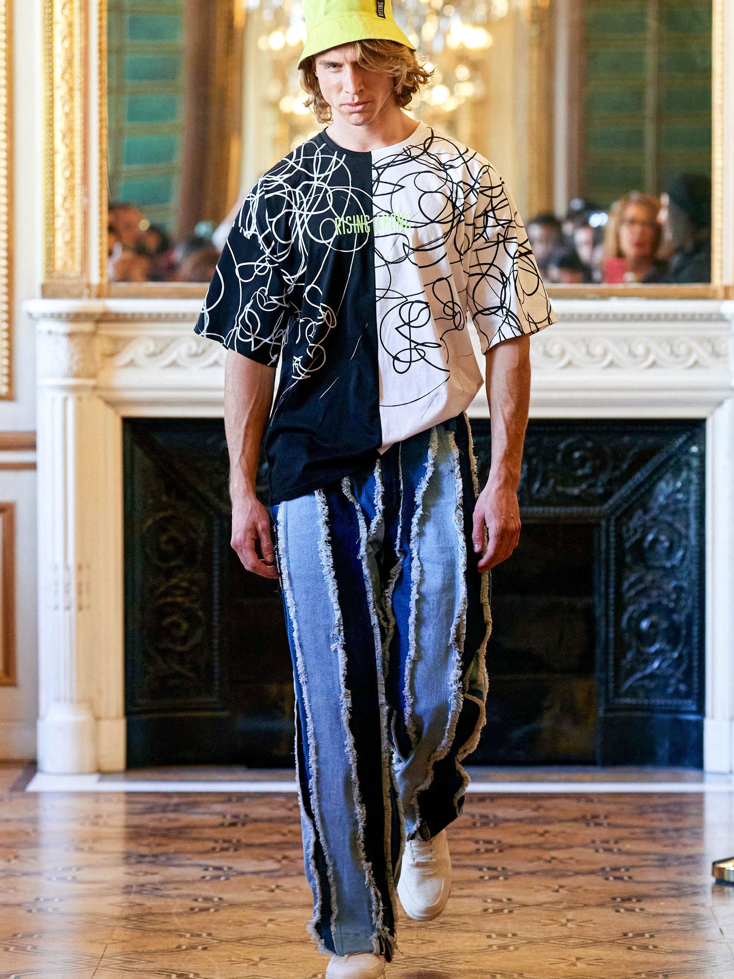 STRIP DENIM PANT BLUE