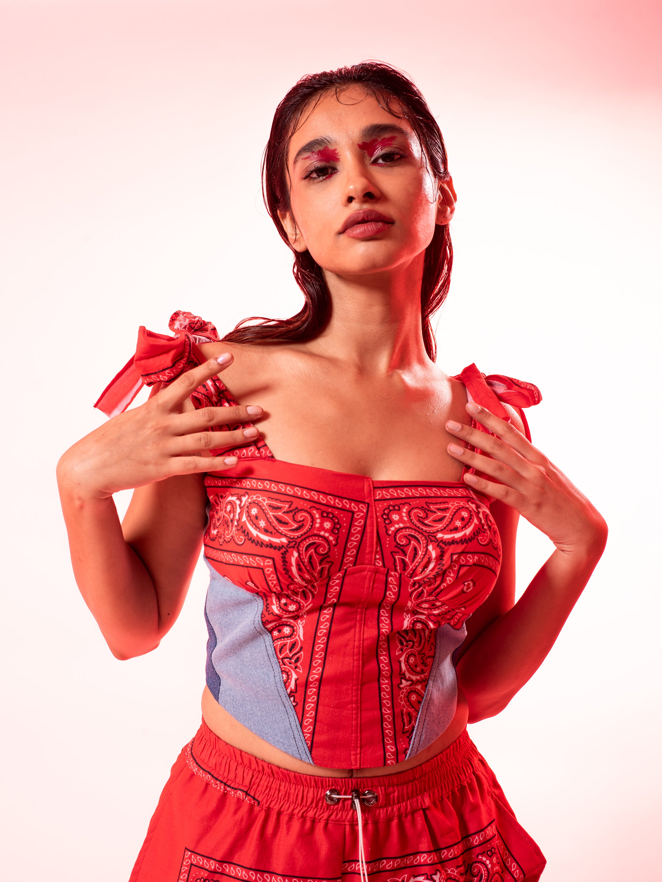 RED PASSION PLAY CORSET + LOVER SHORTS