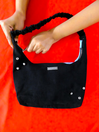 TWO SIDED DENIM SHOULDER BAG