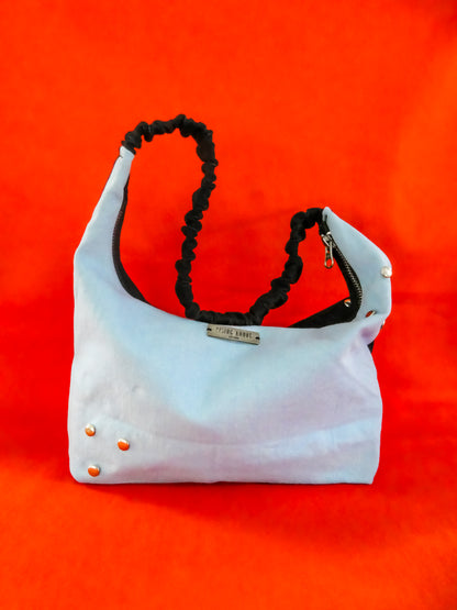 TWO SIDED DENIM SHOULDER BAG