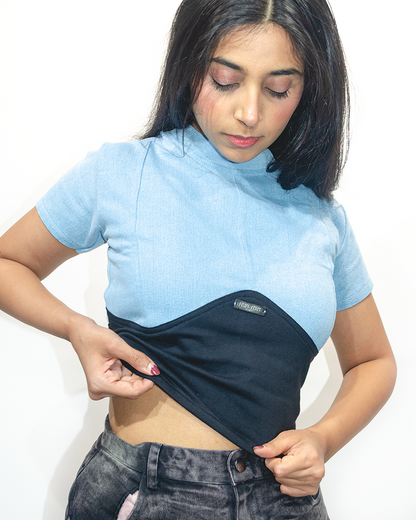 SCULPT DENIM TEE - LIGHT