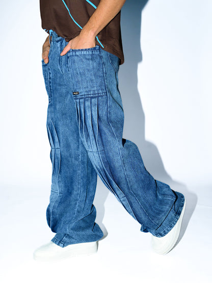 PLEATED DENIMS