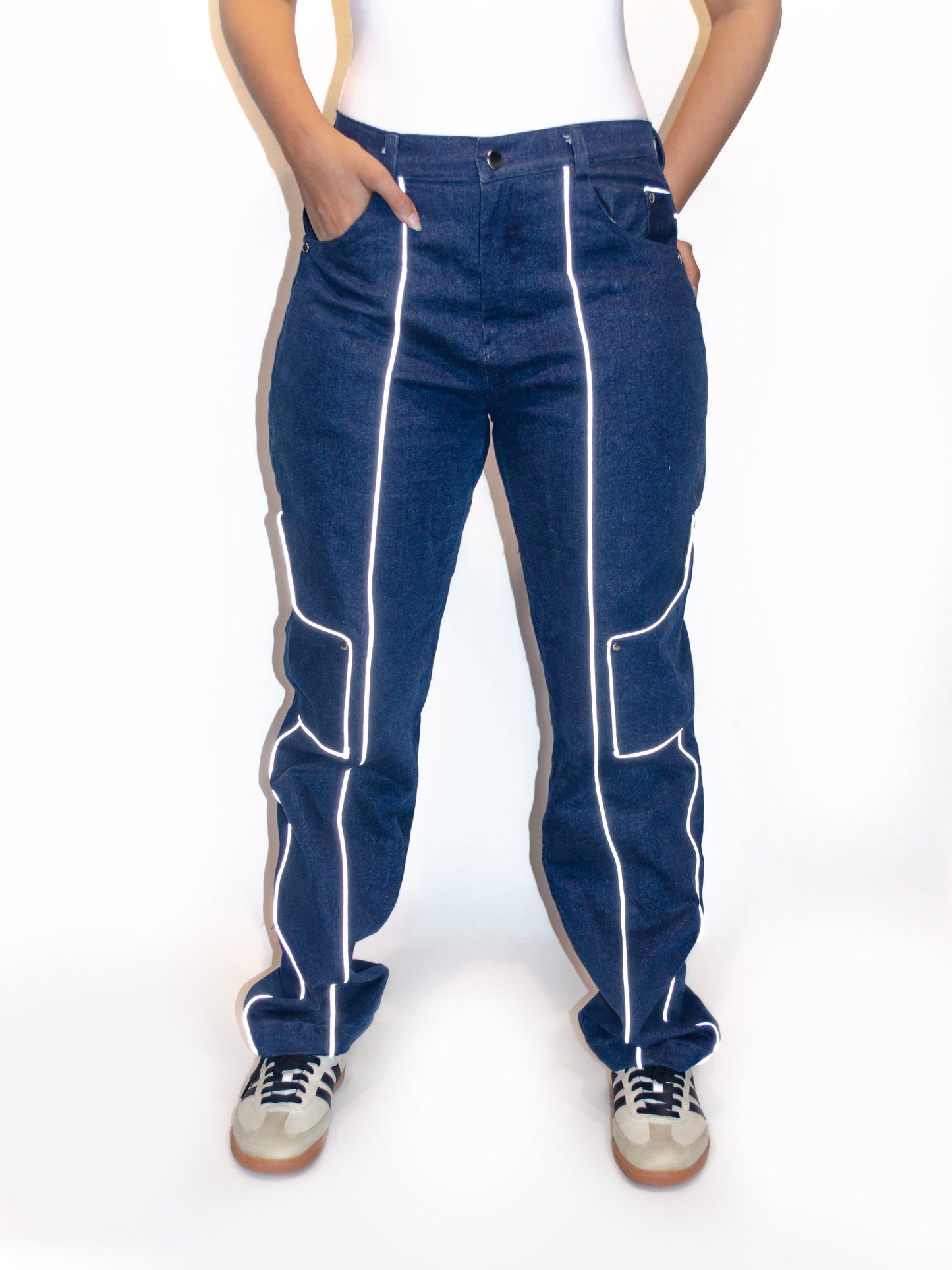 REFLECTIVE DENIM PANTS