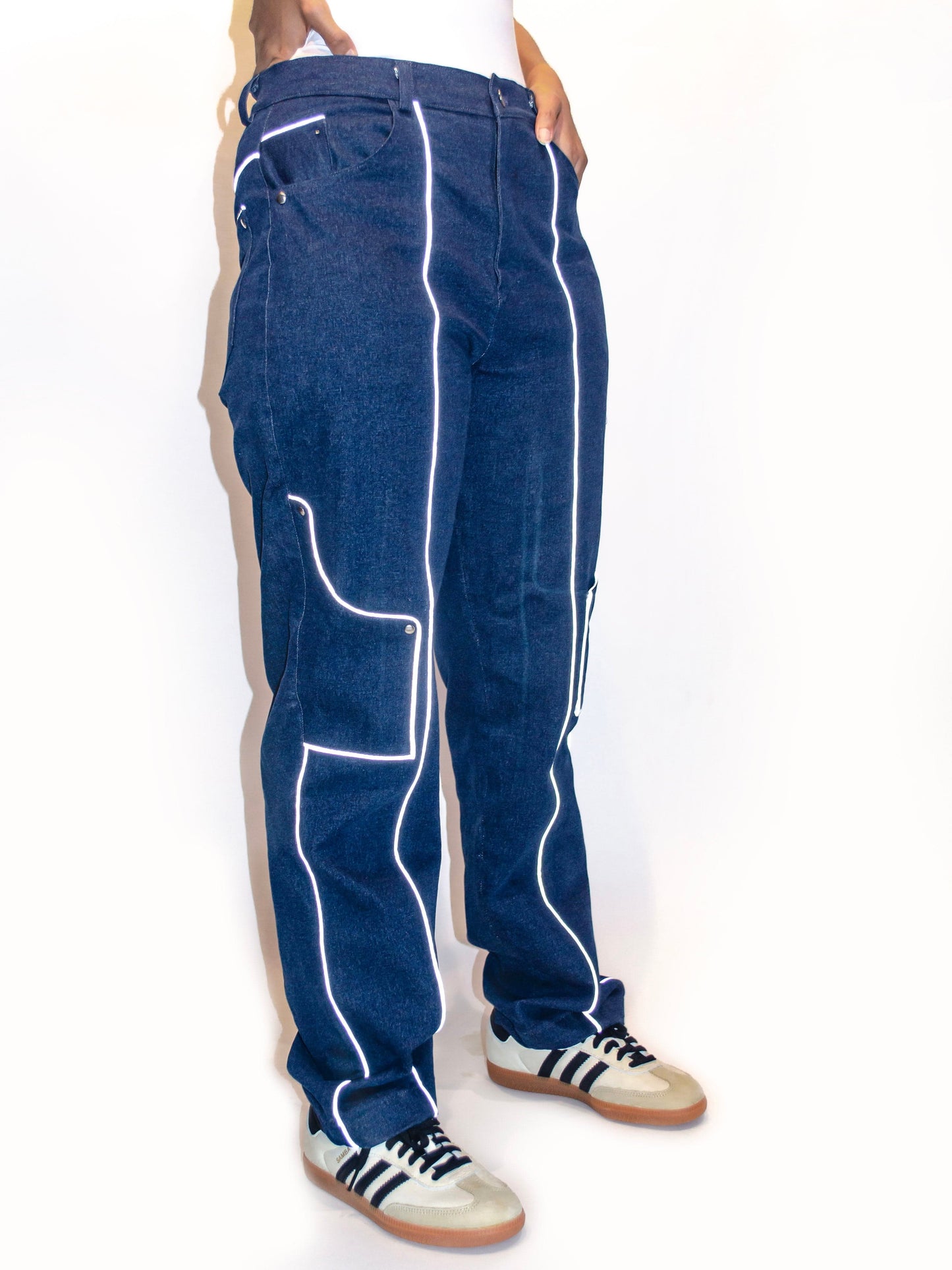 REFLECTIVE DENIM PANTS