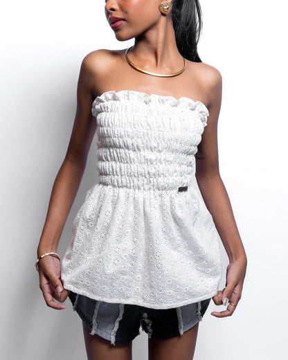 BRUSHE SMOCK WHITE