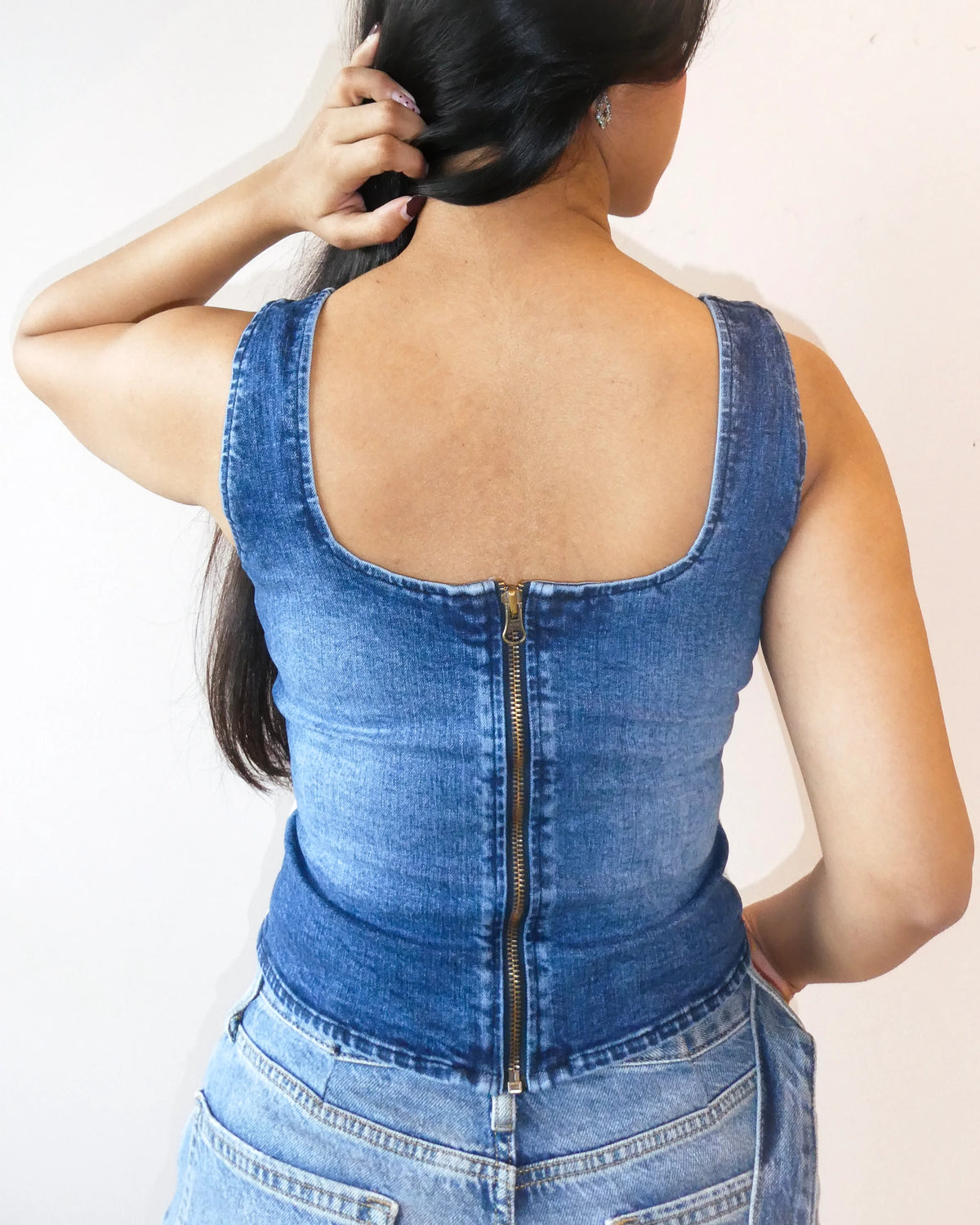 LACED DENIM CORSET