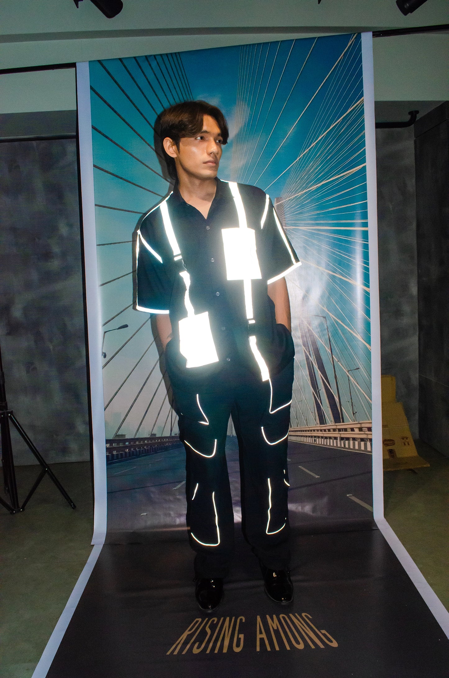 REFLECTIVE BLACK PANTS MENS