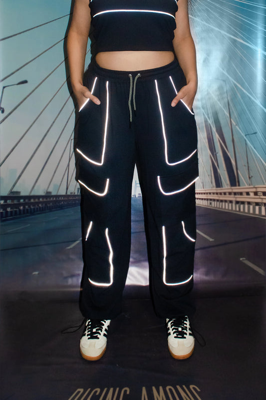REFLECTIVE BLACK PANTS WOMENS