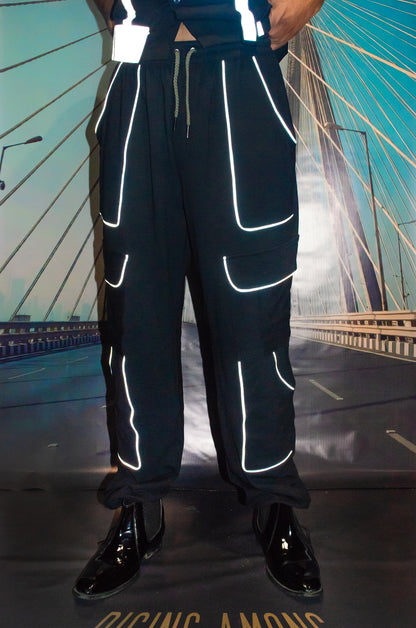 REFLECTIVE BLACK PANTS MENS