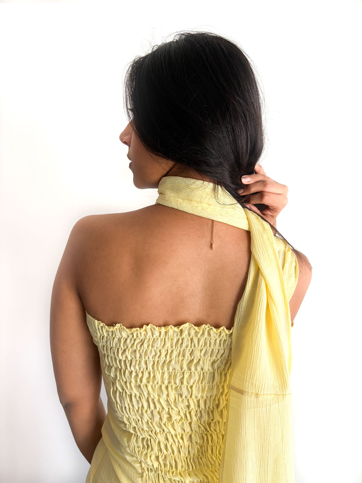 SCARF TOP IN BUTTER