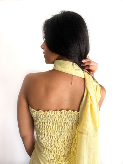 SCARF TOP IN BUTTER