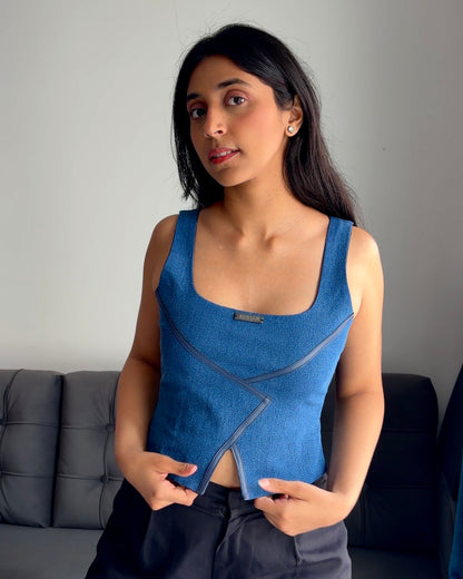 AUTO CORSET DENIM BLUE