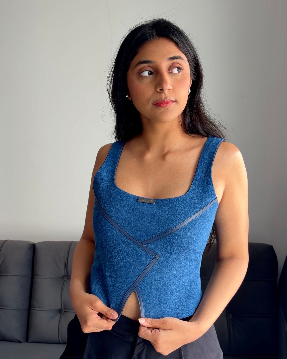 AUTO CORSET DENIM BLUE
