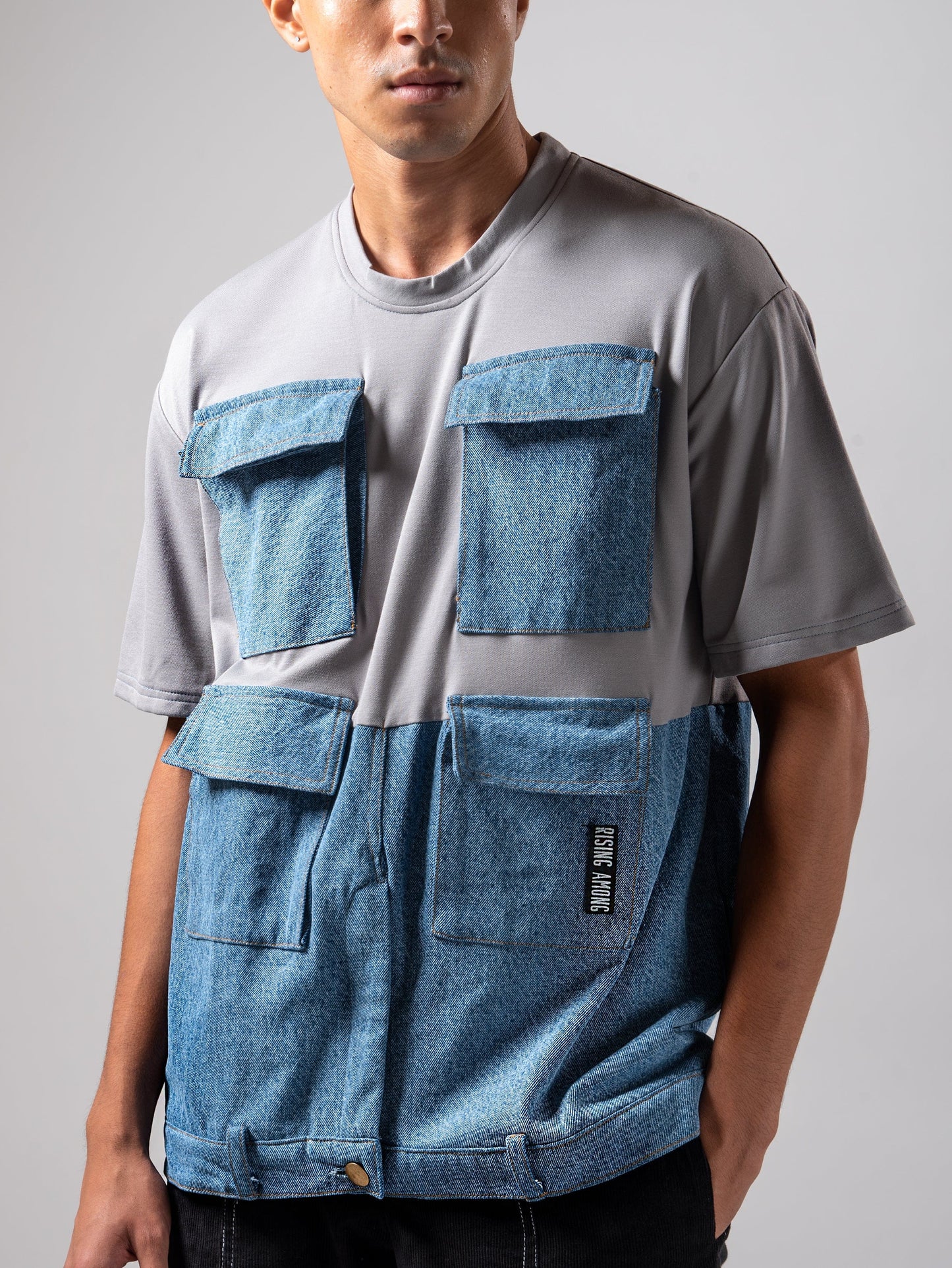 DENIM UTILITY POCKET TEE