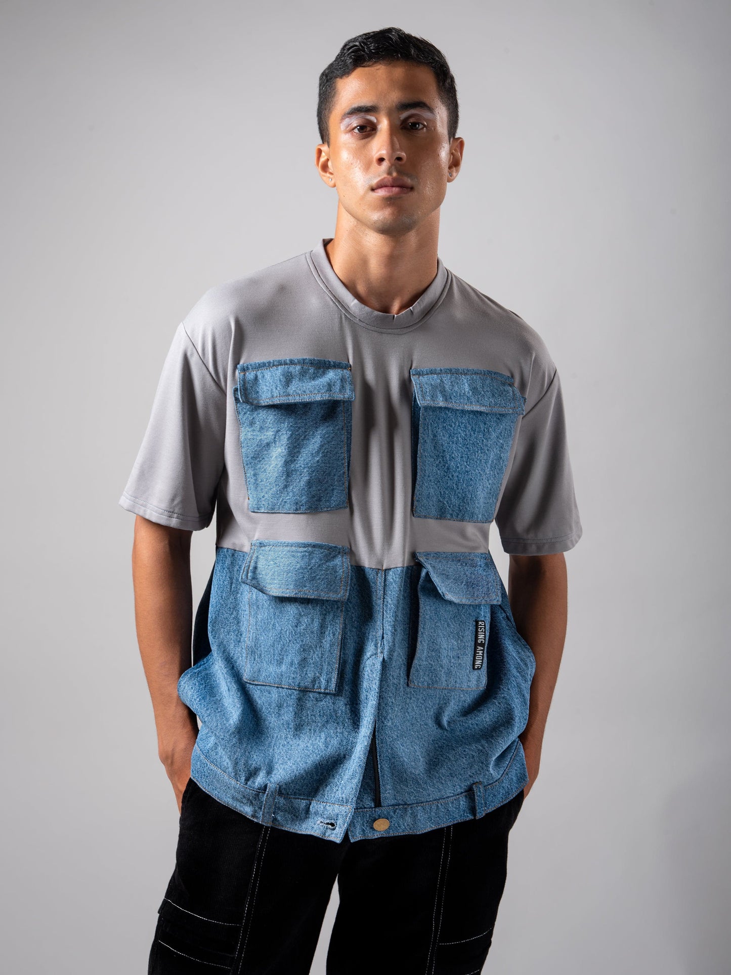 DENIM UTILITY POCKET TEE