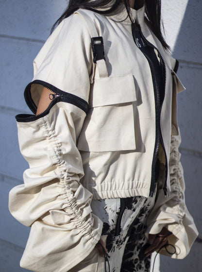 CONVERTIBLE UNISEX JACKET - WHITE