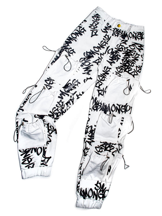 B/W ALL OVER LOGO CARGOS