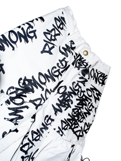 B/W ALL OVER LOGO CARGOS