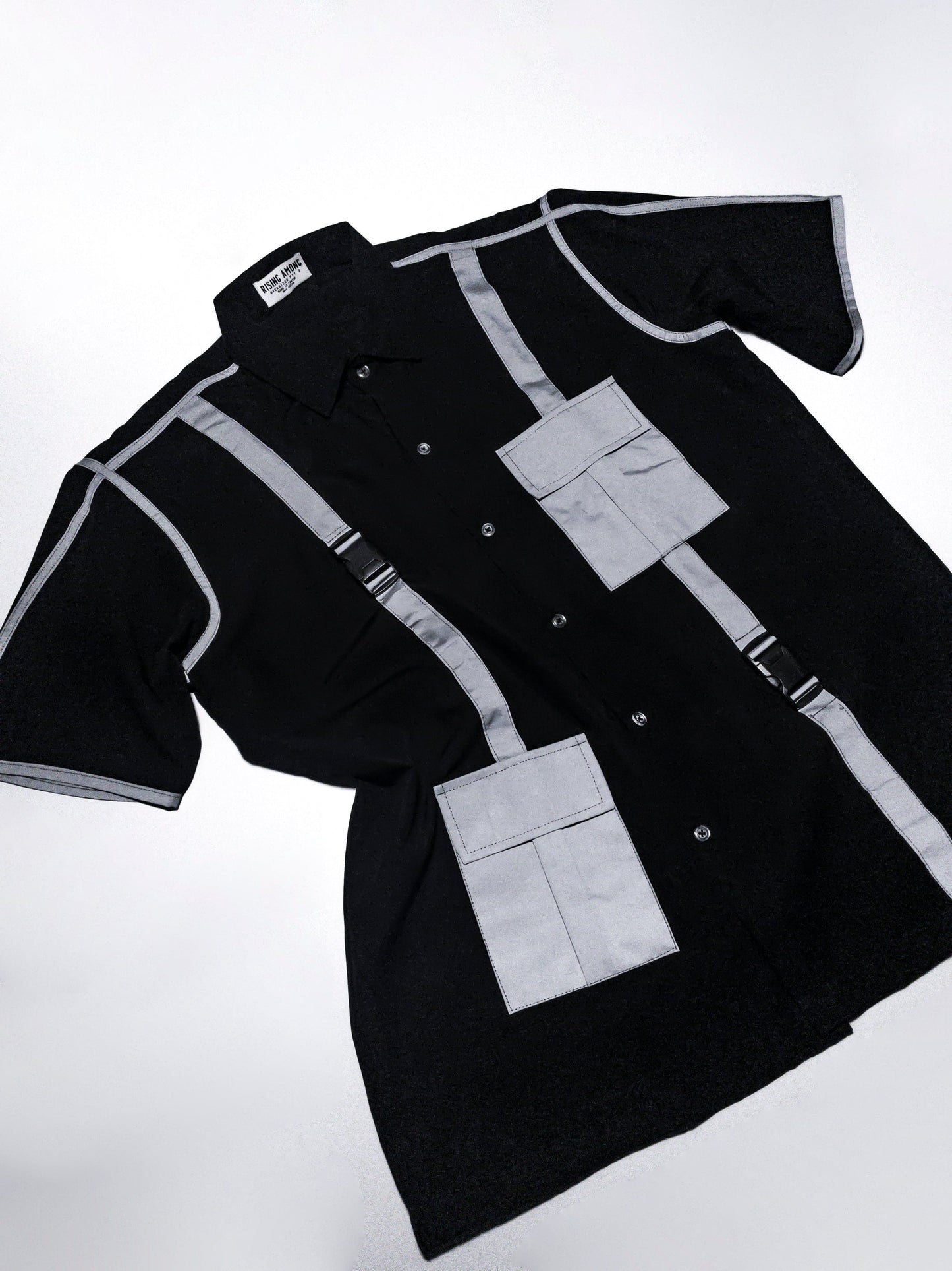 BLACK REFLECTIVE OVERSHIRT