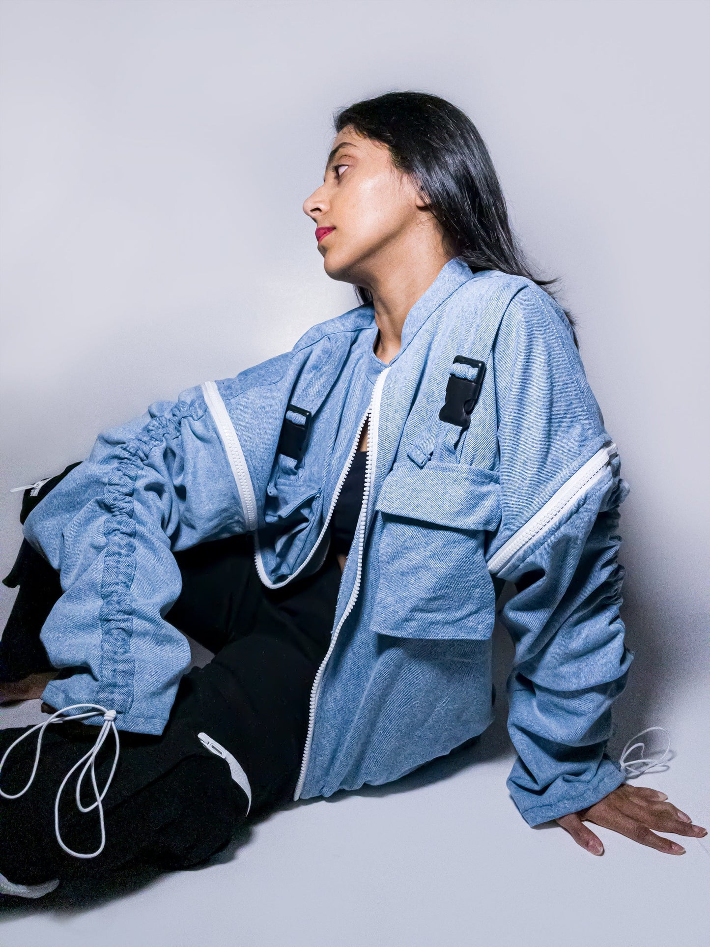 CONVERTIBLE UNISEX JACKET - DENIM