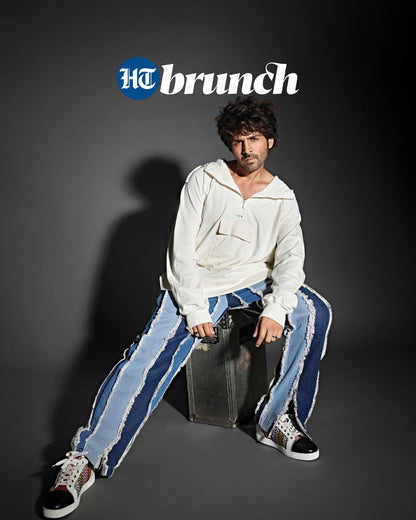 STRIP DENIM PANT BLUE